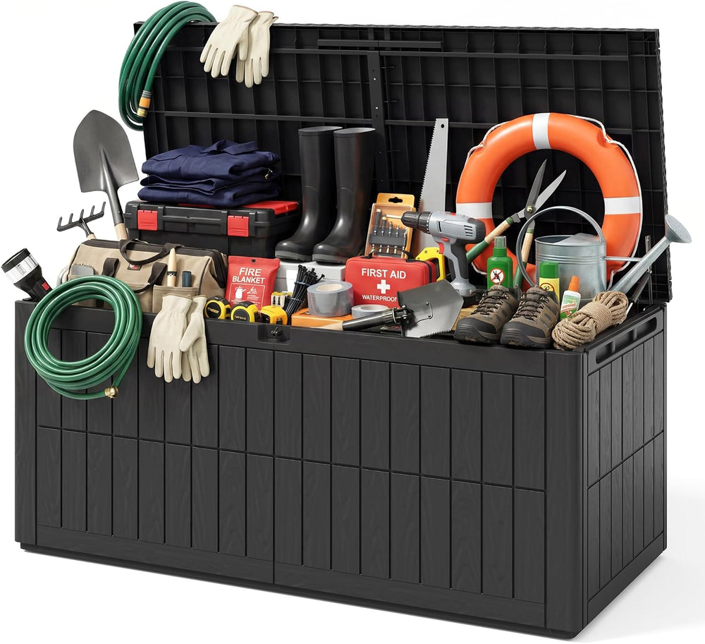 UDPATIO 220 Gallon Deck Box, Waterproof Resin Outdoor Storage Box for Patio