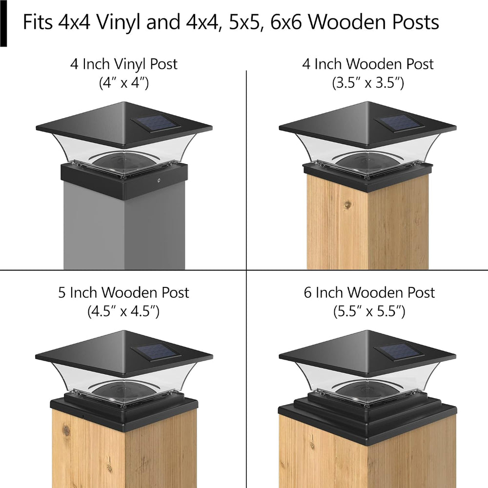 Davinci Lighting Classic Solar Outdoor Post Cap Lights - 4x4 5x5 6x6 - Bright...