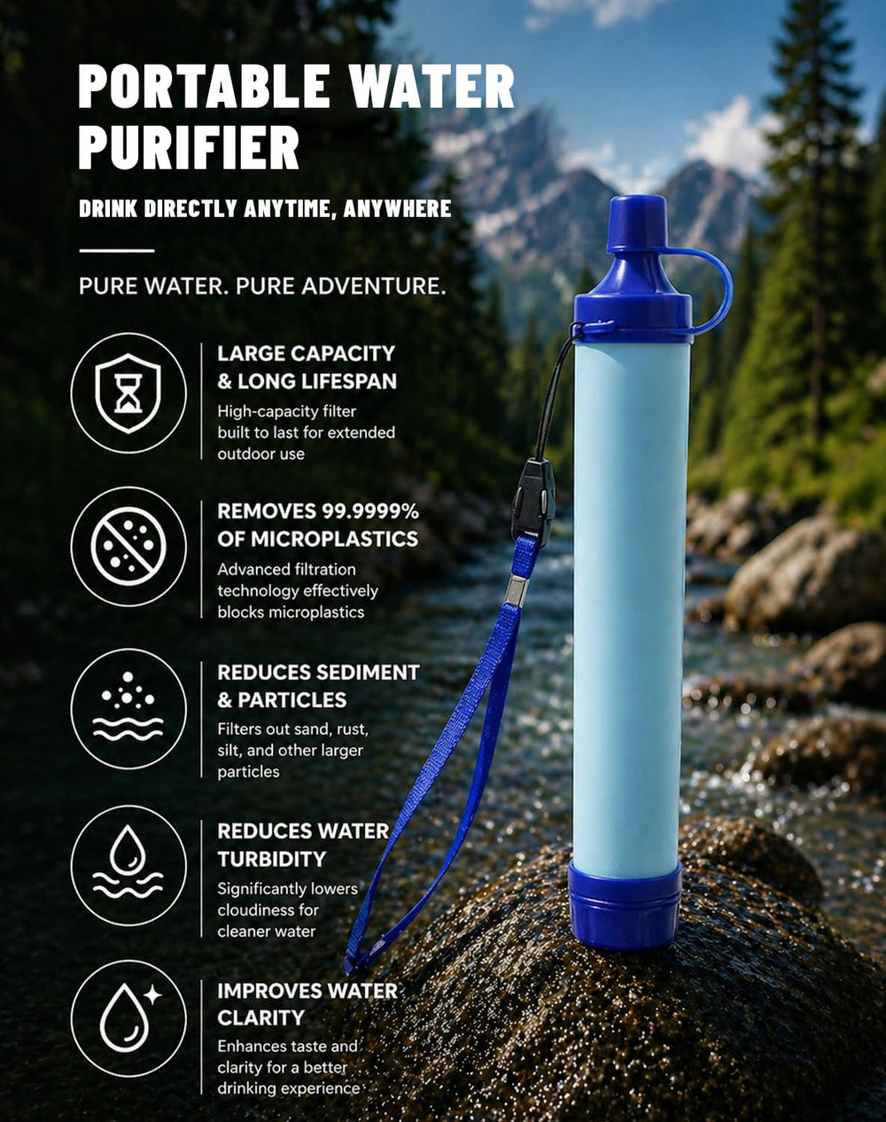 Water Filter, Lightweight Portable Water Filter Straw (1)