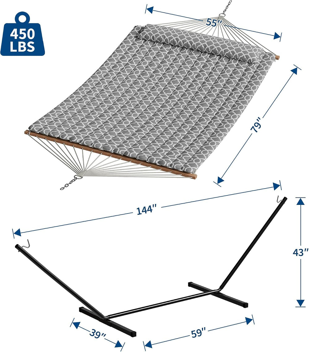 Garvee 2 Person Portable Double Hammock for Outdoor with Pillow, Heavy Duty P...