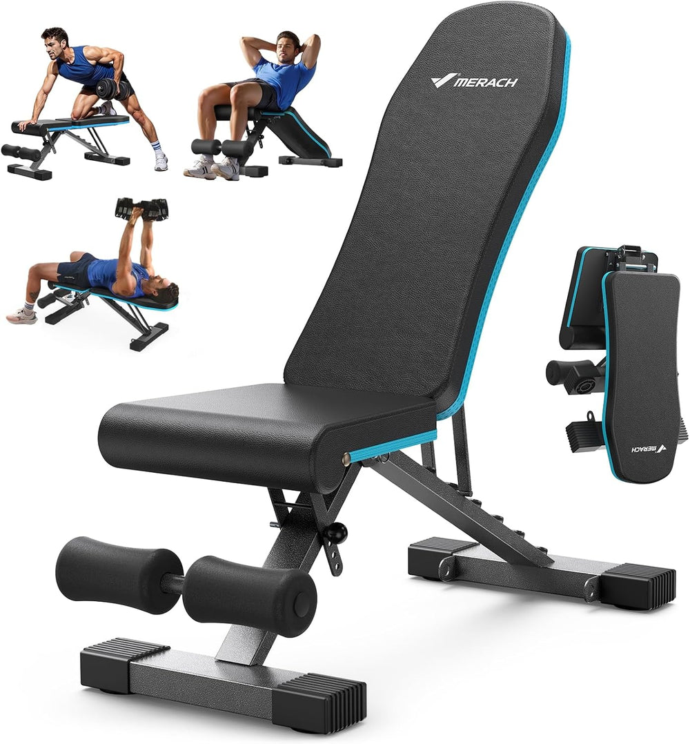MERACH Weight Bench, Foldable Weight Benches for Home Gym with 990 LBS, Adjus...