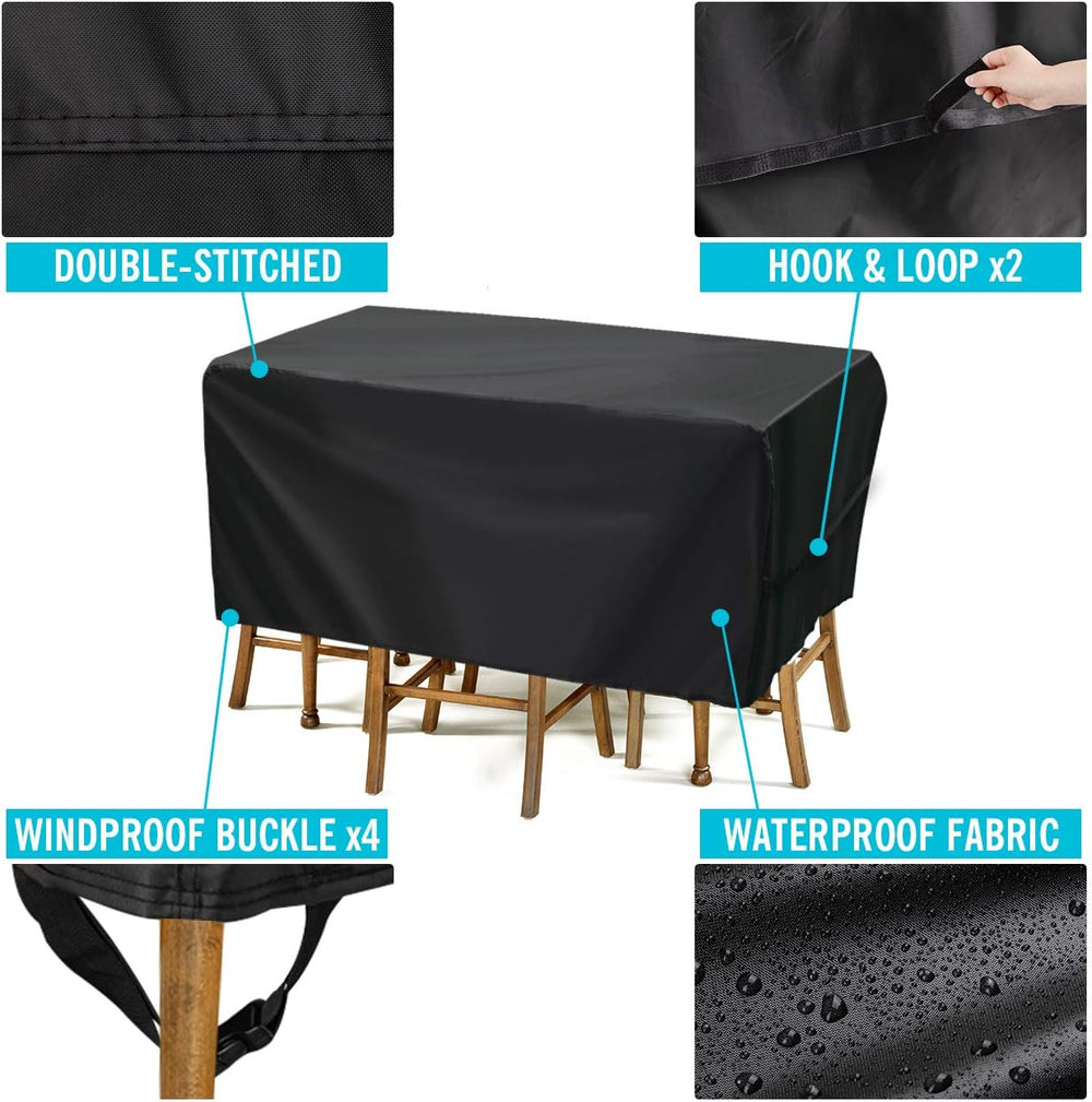 Velway Patio Furniture Cover Outdoor, Waterproof Rectangular Patio Table Chai...