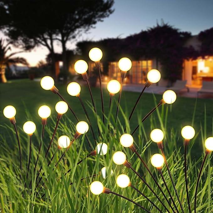 Solar Garden Lights Outdoor, 10 Pack 60LED Waterproof Solar Powered Lights fo...