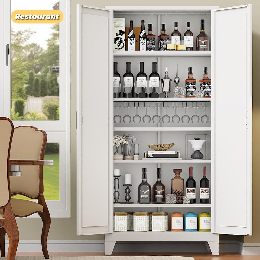 75"Pantry Cabinet,Kitchen Storage Cabinet with 5 Adjustable Shelves
