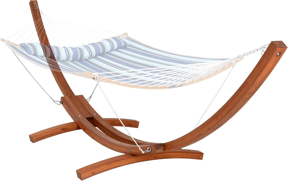 13.6 Feet Curved Wooden Hammock Stand Only, Brown