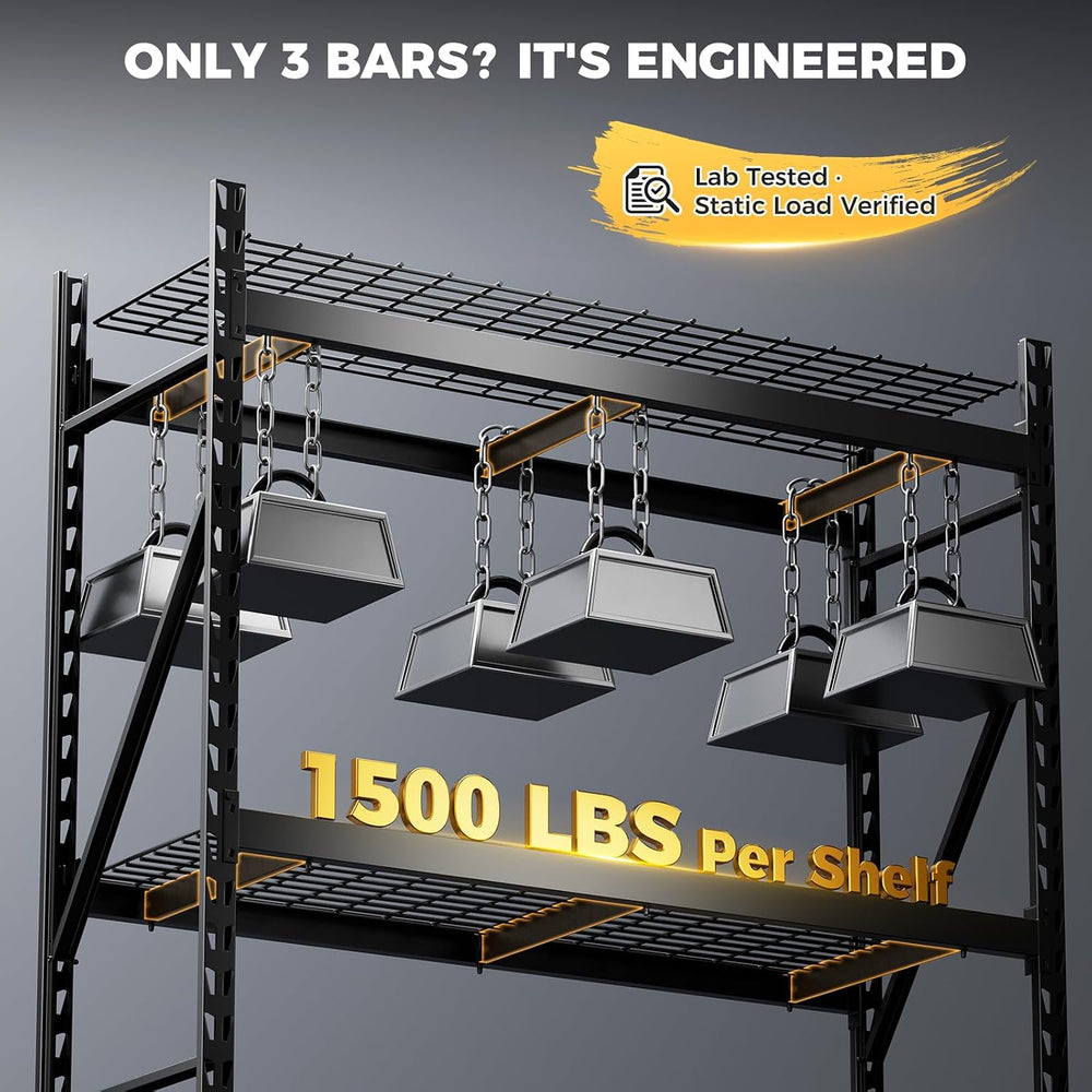 CAMMOO 6000LBS Heavy Duty Storage Shelves, 72''W x 24''D x 72...