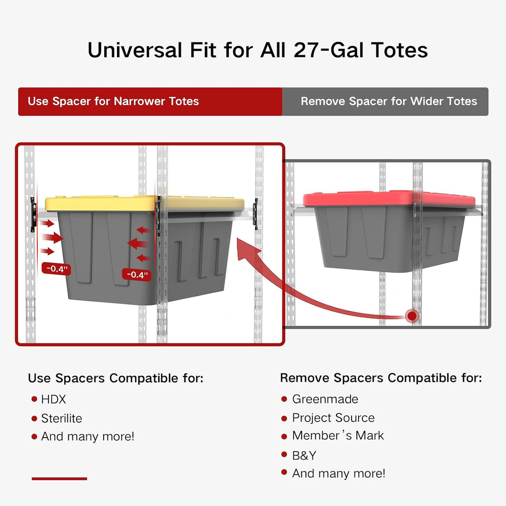27 Gallon Tote Storage Rack, Heavy-Duty Storage Bin Rack Organizer, 5-Tier St...