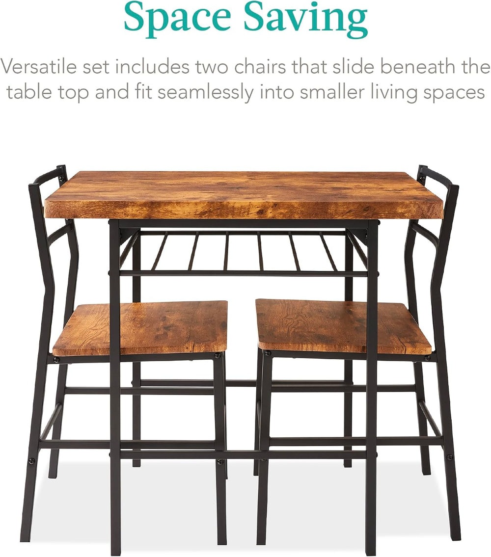 Best Choice Products 3-Piece Modern Dining Set, Space Saving Dinette for Kitc...