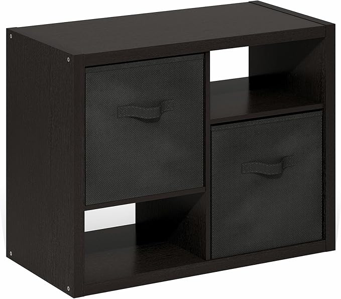 Furinno Viola Storage Shelf, 4-Tier Storage Rack with Bins, Book Shelf, Books...