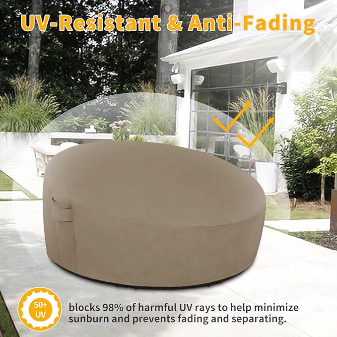 Easy-Going Heavy Duty 600D Outdoor Daybed Cover 75 Inch UV Resistant Patio Ro...