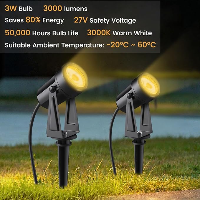 Low Voltage Landscape Lighting,10 Pack Outdoor LED Landscape Spotlights with ...