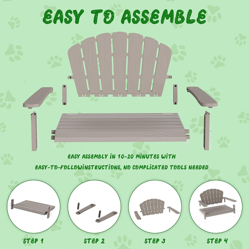 Outdoor Dog Sofa Chair, Grey, 40.24"L x 30.08"W x 20.04"H