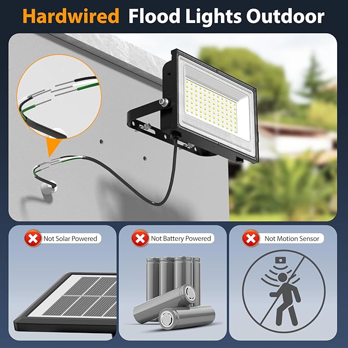 Onforu 120W LED Flood Light Outdoor, 12000LM Security Lights, IP66 Waterproof...