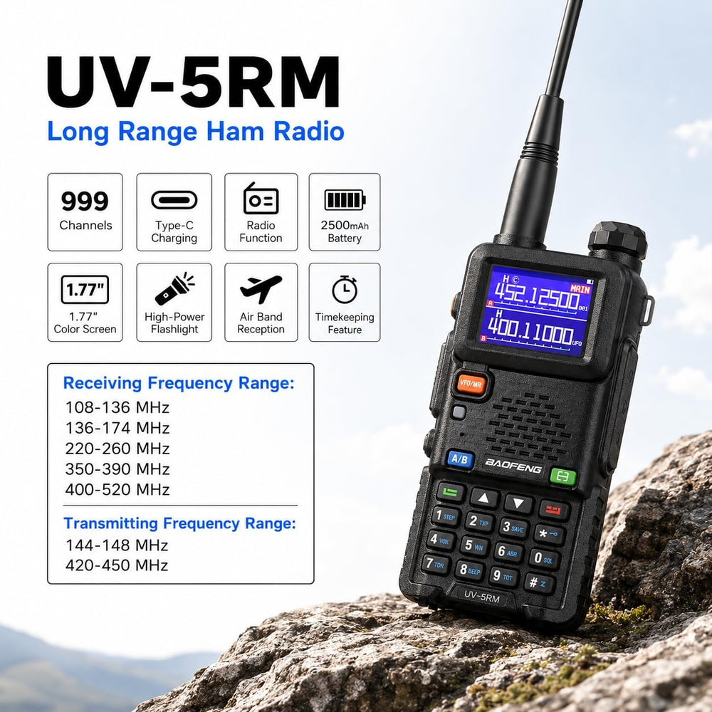 BAOFENG Radio UV-5RM 10W Ham Radio Handheld,UV5R Long Range Walkie Talkie