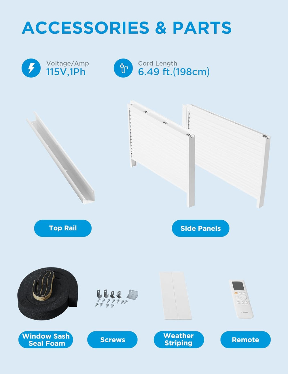 Midea 8,000 BTU Smart Inverter Air Conditioner Window Unit with Heat and Dehu...