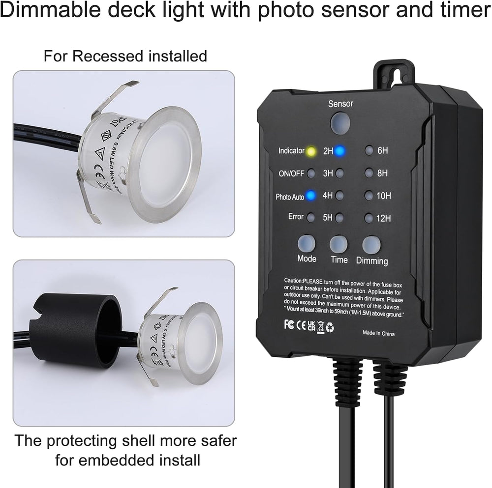 SMY Lighting Dimmable LED Deck Lights with Timer and Photocell Sensor and Pro...