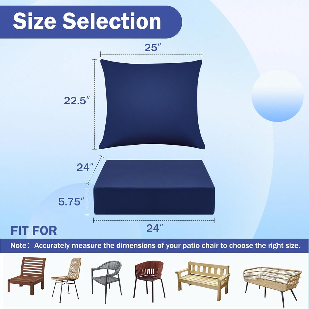 IASEAHK Outdoor Chair Cushions, 24 x 24 Inch Outdoor Cushion for Patio Furnit...