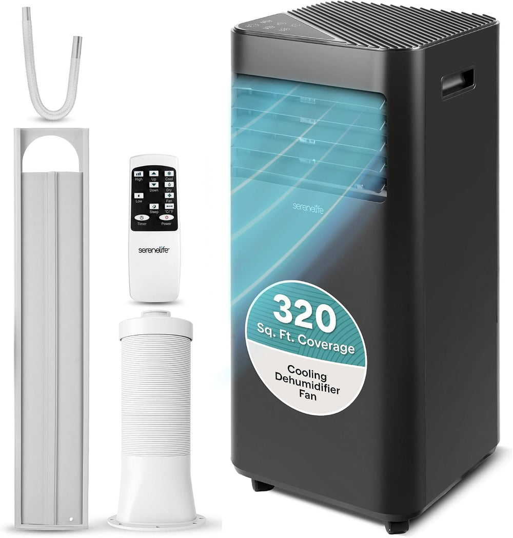 SereneLife Portable Air Conditioner 8000 BTU | 3-in-1 Cooling, Fan and Dehumi...