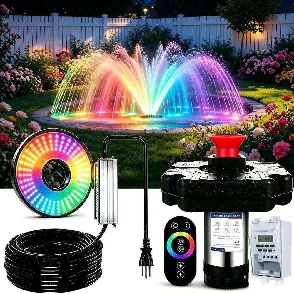 Pond Fountain Aerator,Pond Aerator,with Dynamic LED RGB Lighting Adjustable M...