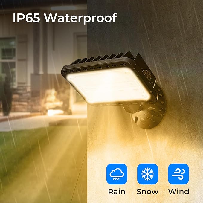 CINOTON 20W LED Flood Lights Outdoor, IP65 Waterproof Exterior Security Wall ...