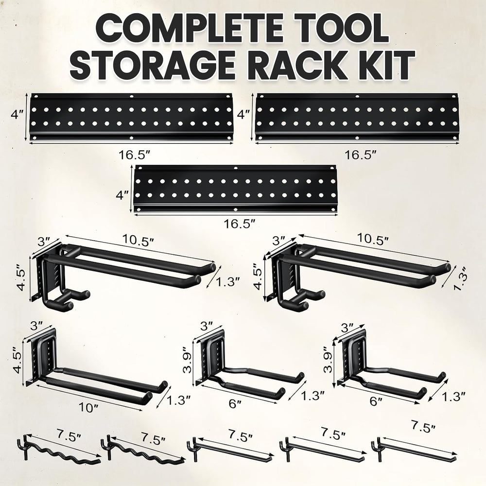 Garage Tool Organizer Wall Mount, 49.5 Inch Heavy Duty Garage Organization Sy...