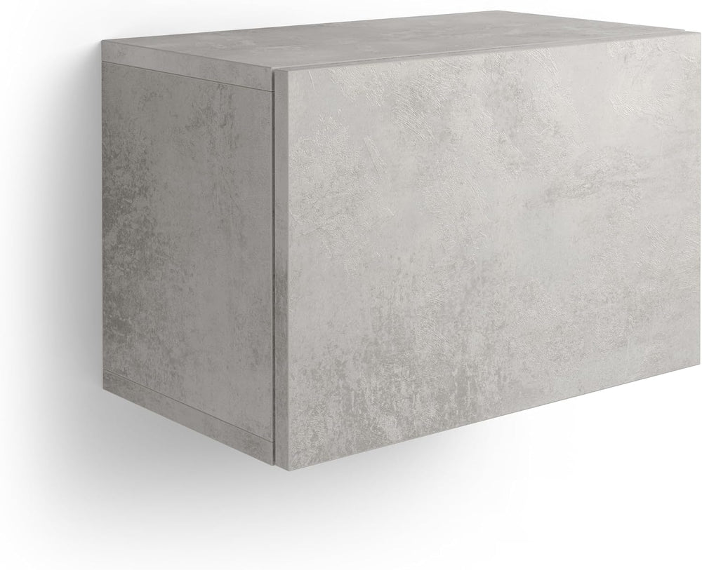 Mobili Fiver, Iacopo Cube wall Unit with Door, Concrete Effect, Grey, Made in...