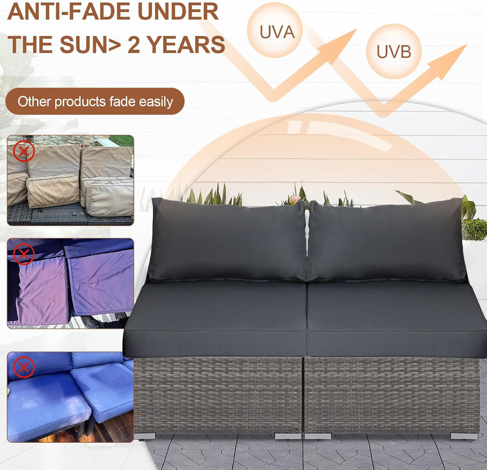 14 Piece Outdoor Patio Cushion Covers Replacement, Waterproof Outdoor Furnitu...