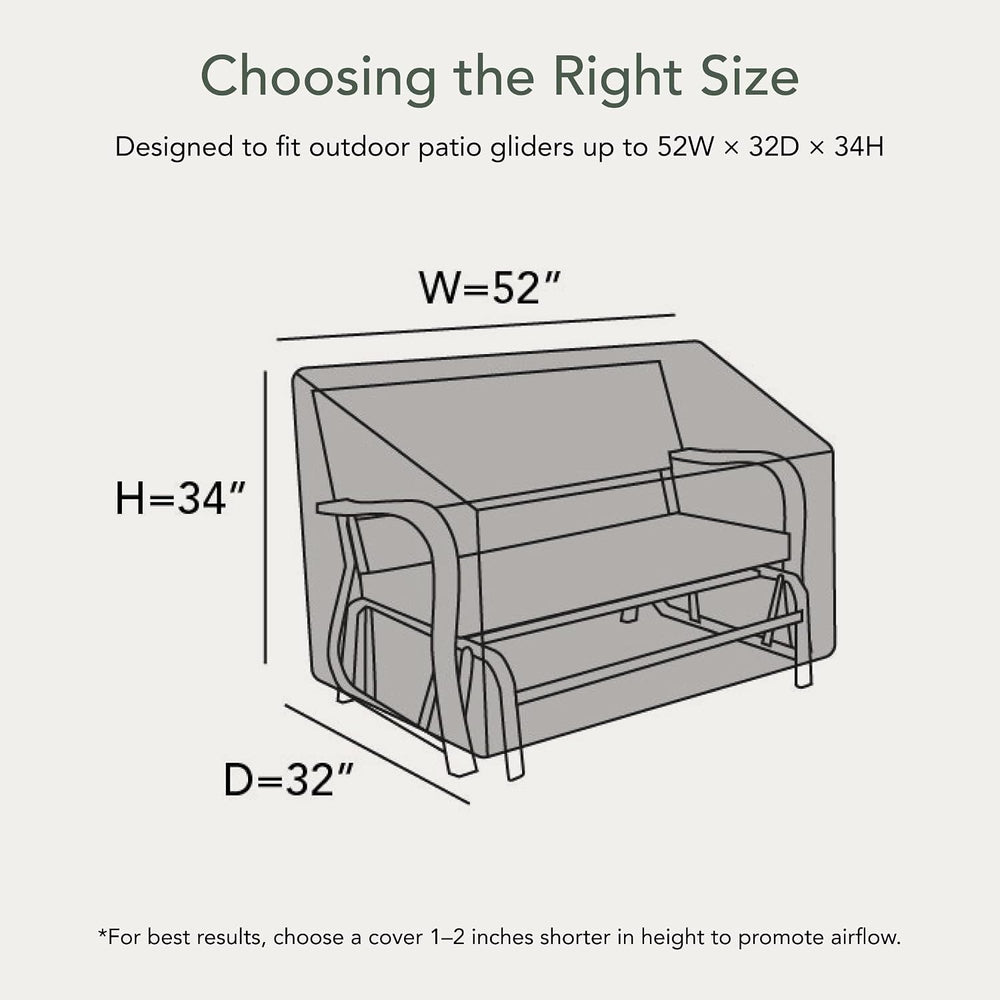 Covermates Classic Outdoor Glider Cover - 52W"x32D"x34H" - Wat...