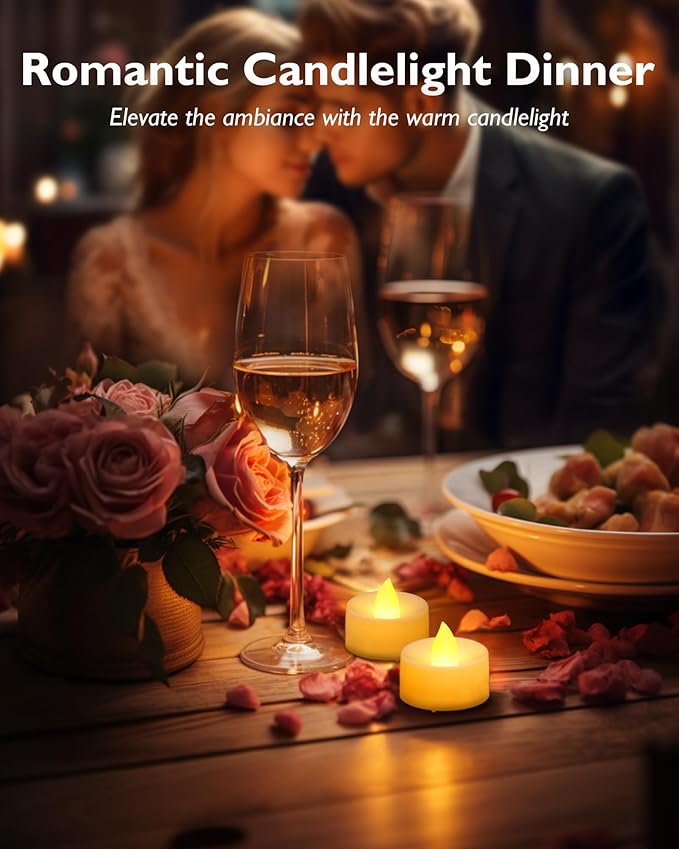 Homemory 100-Pack Flameless LED Tea Lights Candles Battery Operated, 200+Hour...