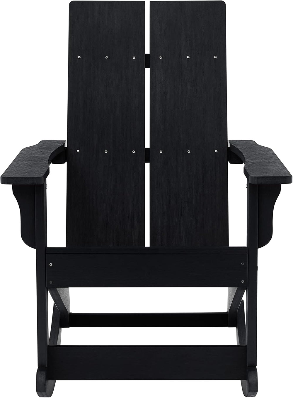 EMMA + OLIVER Black Adirondack Rocking Chair