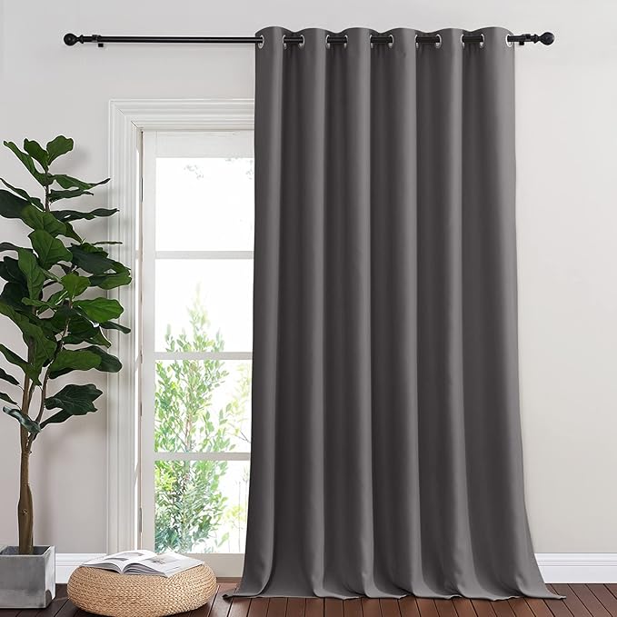 NICETOWN Sliding Glass Door Curtain Extra Long 132 inches Long, Grommet Therm...