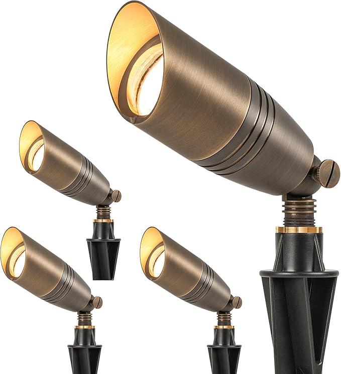 LUTEC Solid Brass Low Voltage Landscape Lighting, 12V Heavy Duty Waterproof L...