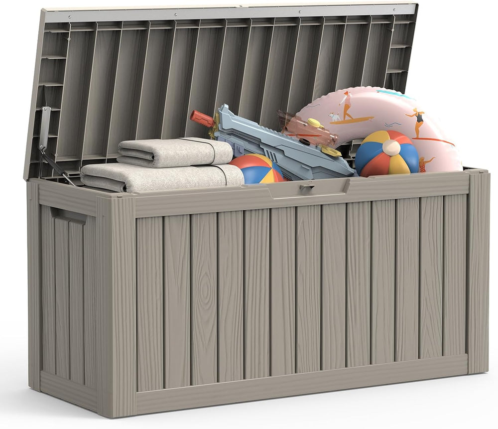 Outdoor Deck Storage Box, 90 Gallon Deck Box,Lockable Patio Storage Bench