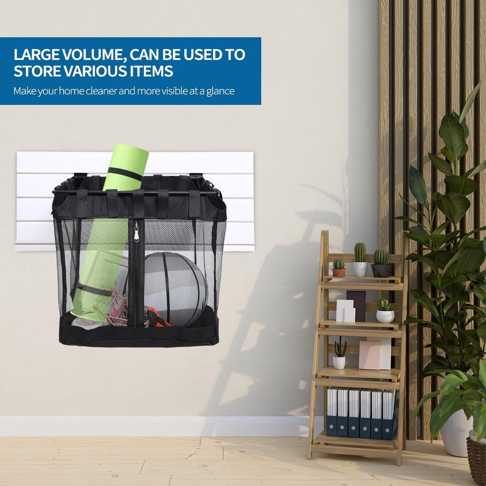 2Pcs Mesh Slatwall Baskets with Zipper,Hanging Storage Slat wall Baskets