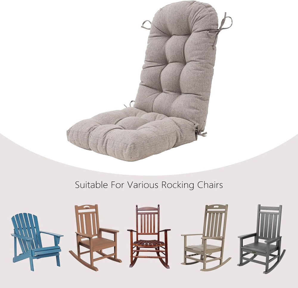 Outdoor Rocking Chair Cushion for Adirondack Chair, High Back Patio Outdoor S...