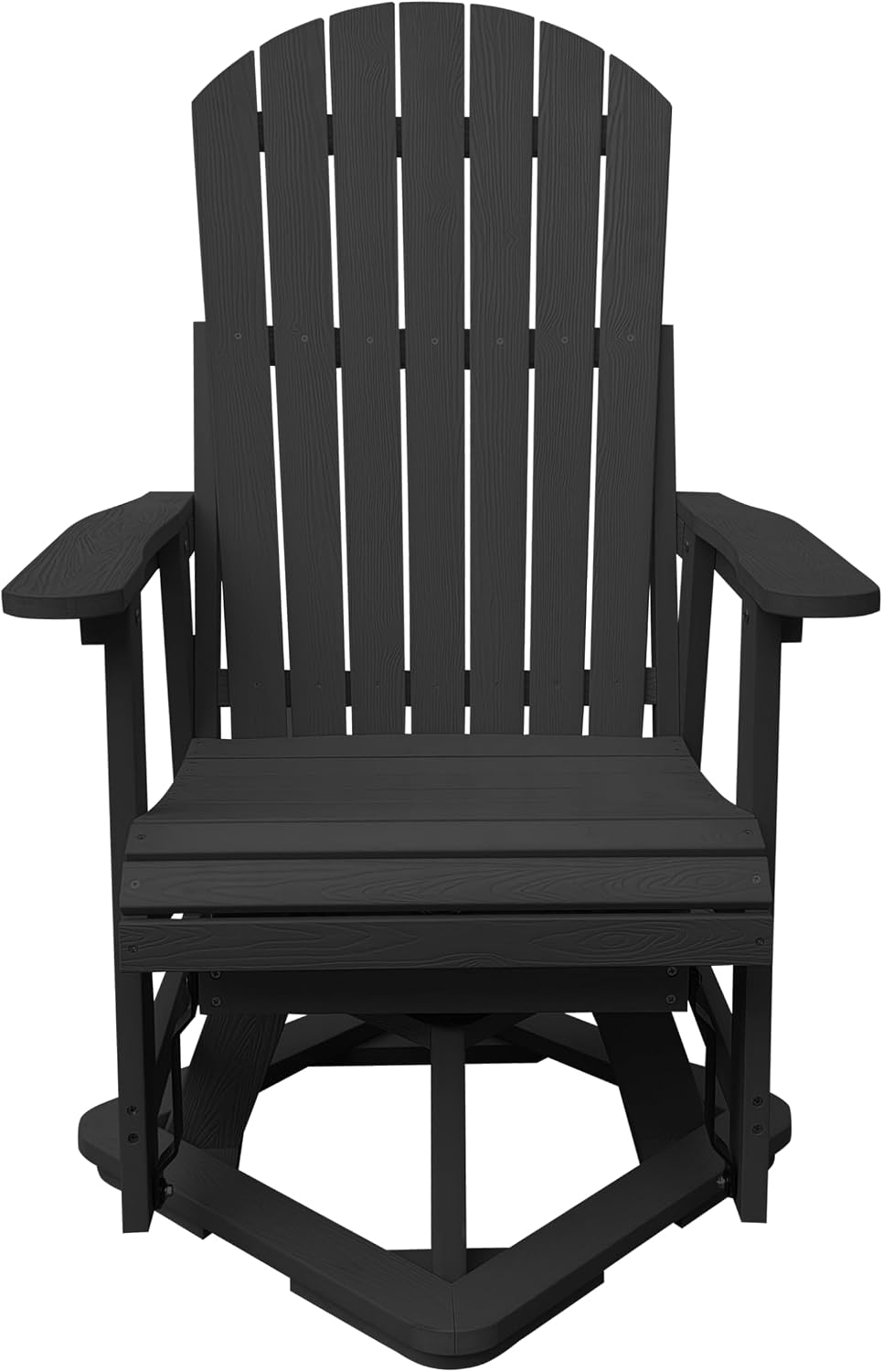 HIPS Swivel Patio Glider, Poly Lumber Weather Resistant Outdoor Chair, for Pa...