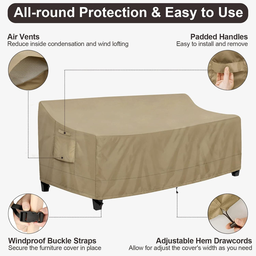 PureFit Outdoor Couch Cover Waterproof Patio Sofa Furniture Covers 3-Seater