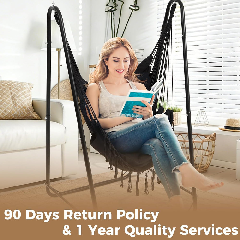 Hammock Chair Stand, 220 lbs Capacity, Hanging Chair Stand, Black