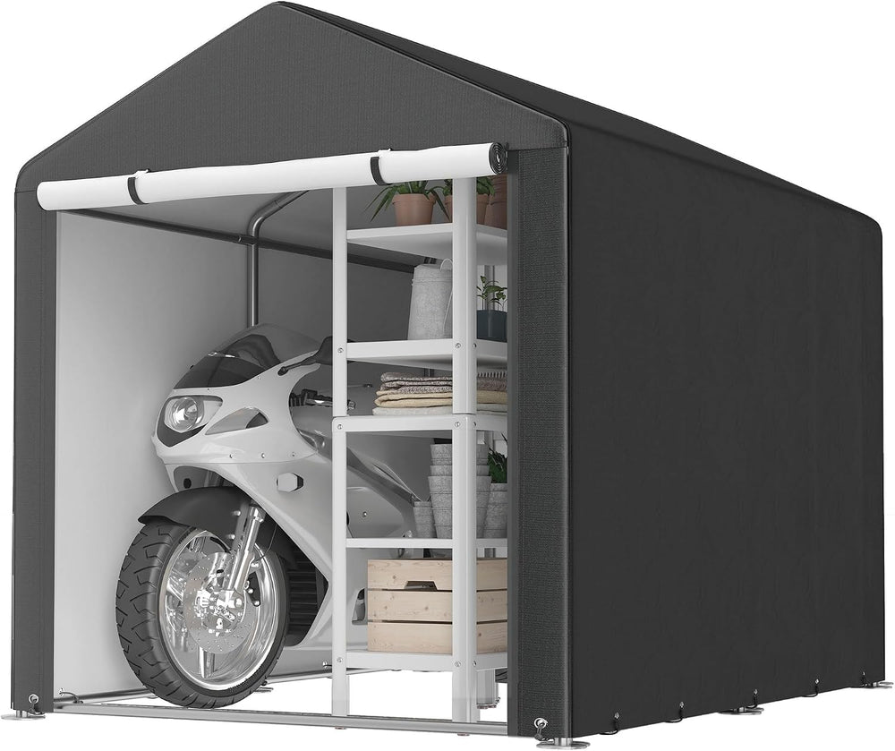 Outsunny 5.2 x 7.2 ft Portable Storage Shed Heavy Duty Outdoor Shed, Black