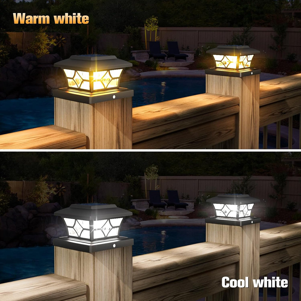 VOLISUN Solar Post Cap Lights Outdoor, Solar Powered Fence Cap Lights for 4x4...