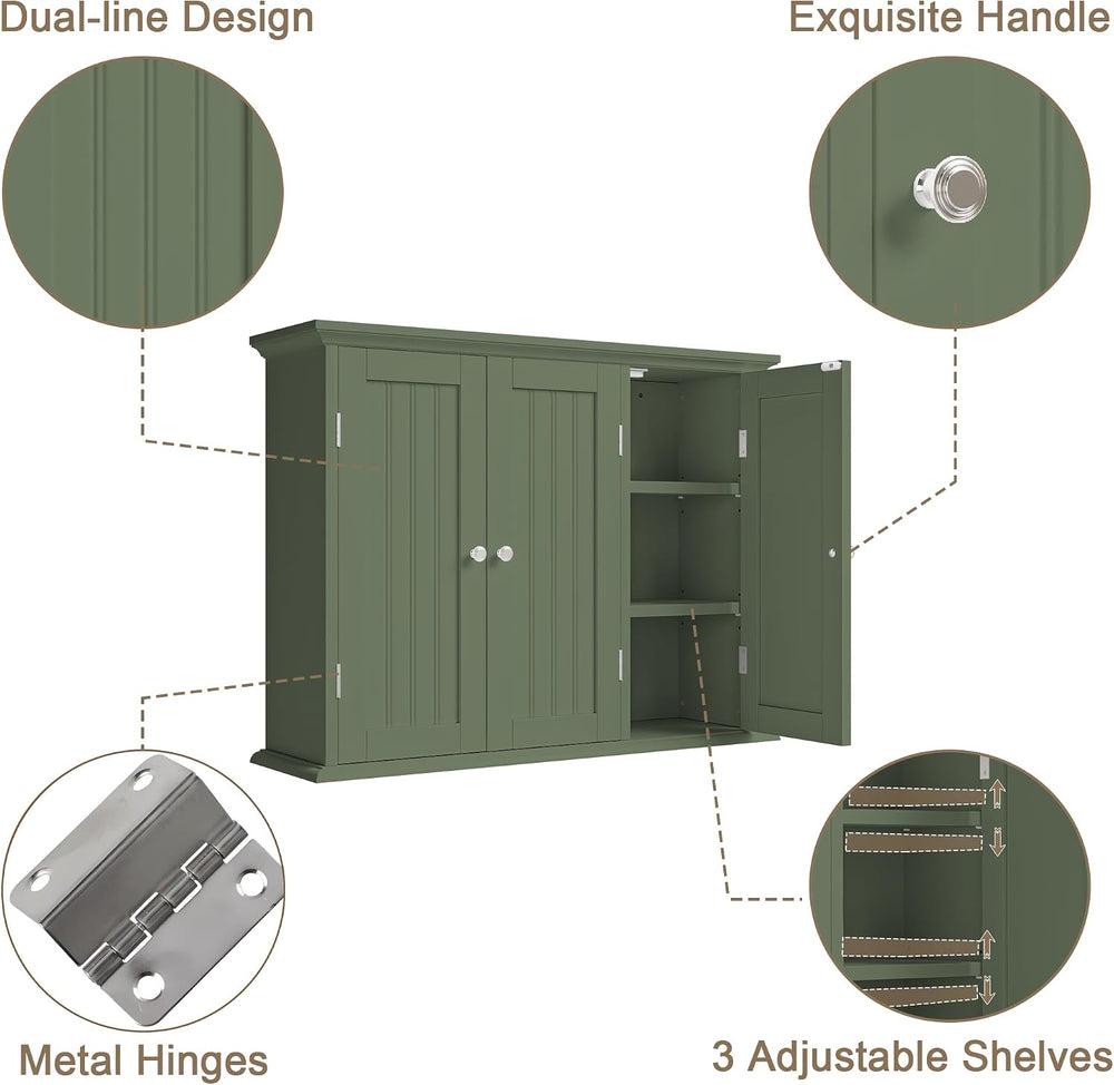 ChooChoo Laundry Cabinet with 3 Doors and Adjustable Shelves