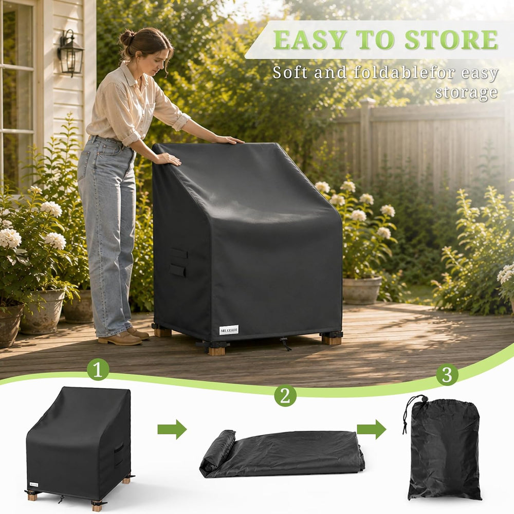 MR.COVER 900D Outdoor Chair Covers Fits Chair Up to 32" W 37" D 35&...