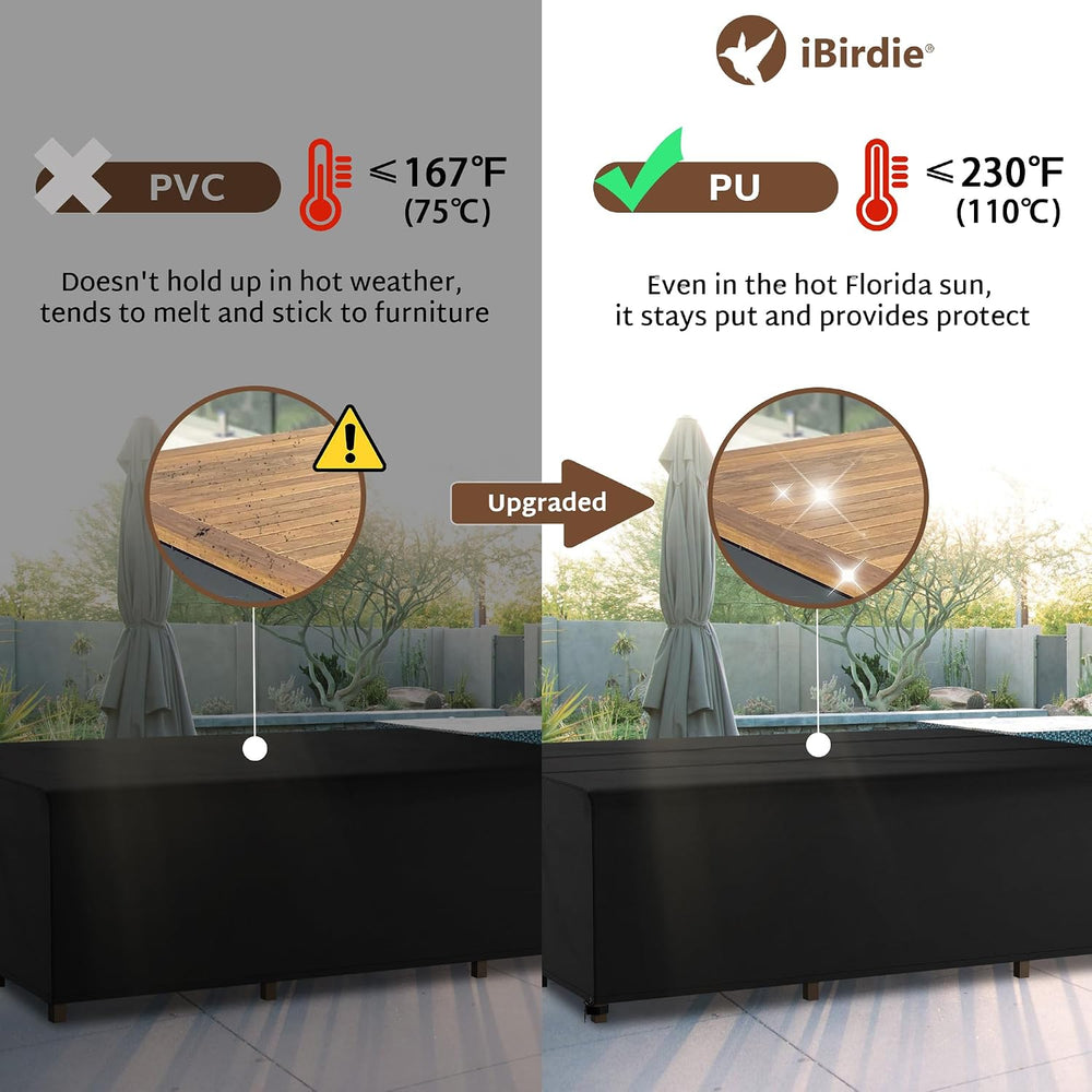iBirdie Outdoor Table Patio Furniture Cover 120 x 90 inch, Waterproof