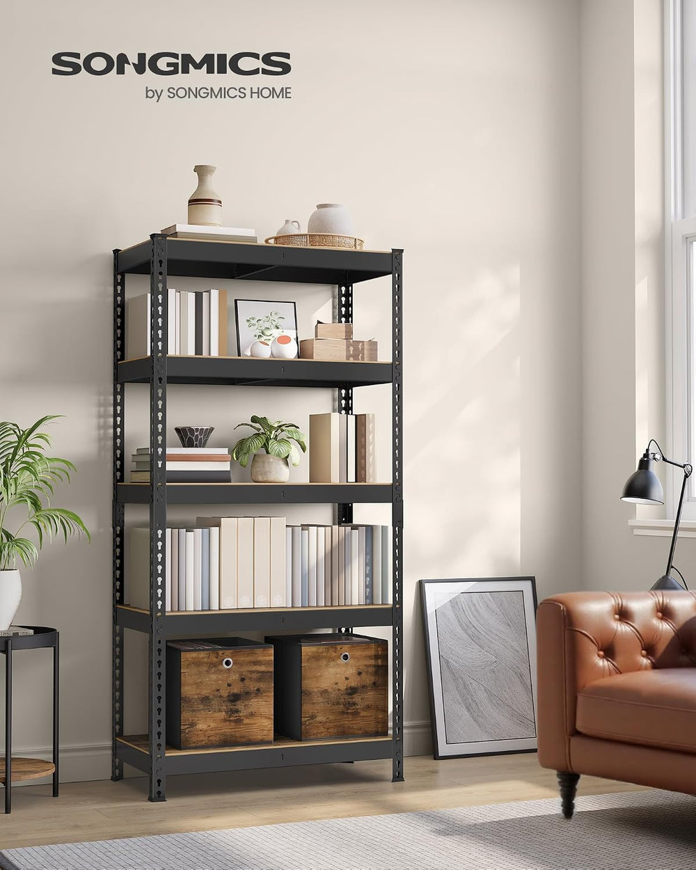 SONGMICS 5-Tier Boltless Storage Shelves, Adjustable, Load 2310 lb
