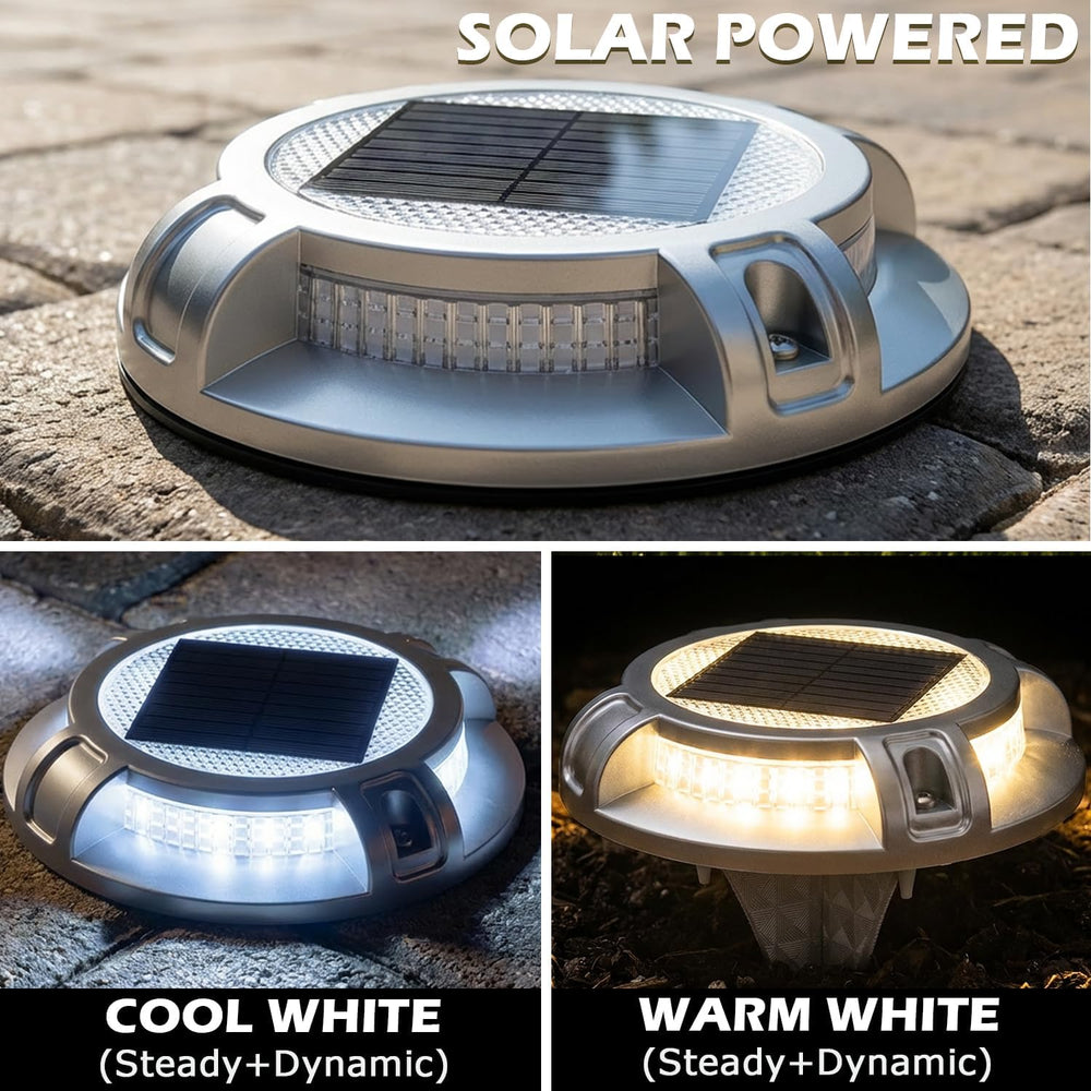 SIEDiNLAR Solar Driveway Lights Outdoor 4 Modes, 40 LEDs 16 Pack White/Warm