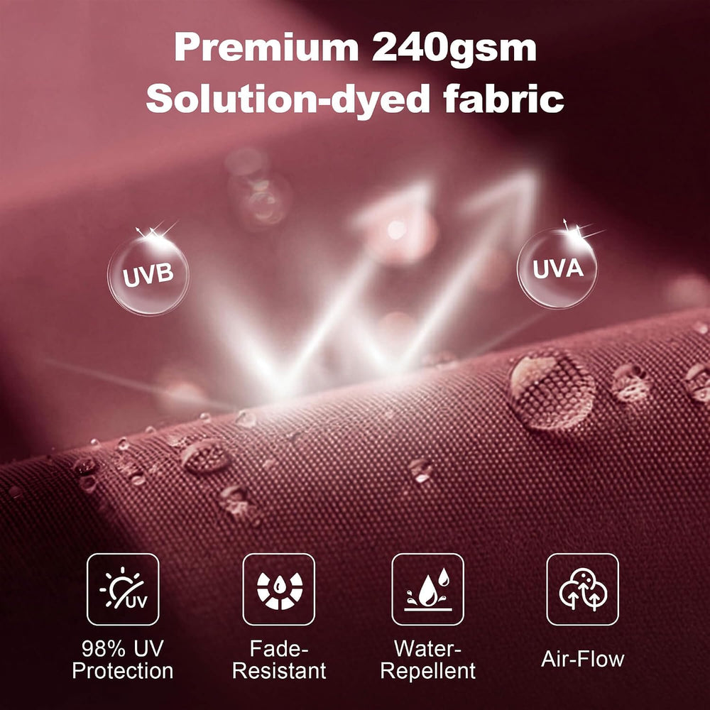 FLAME&SHADE Cantilever Patio Umbrella Outdoor, 8.2x8.2 FT Square, Burgundy