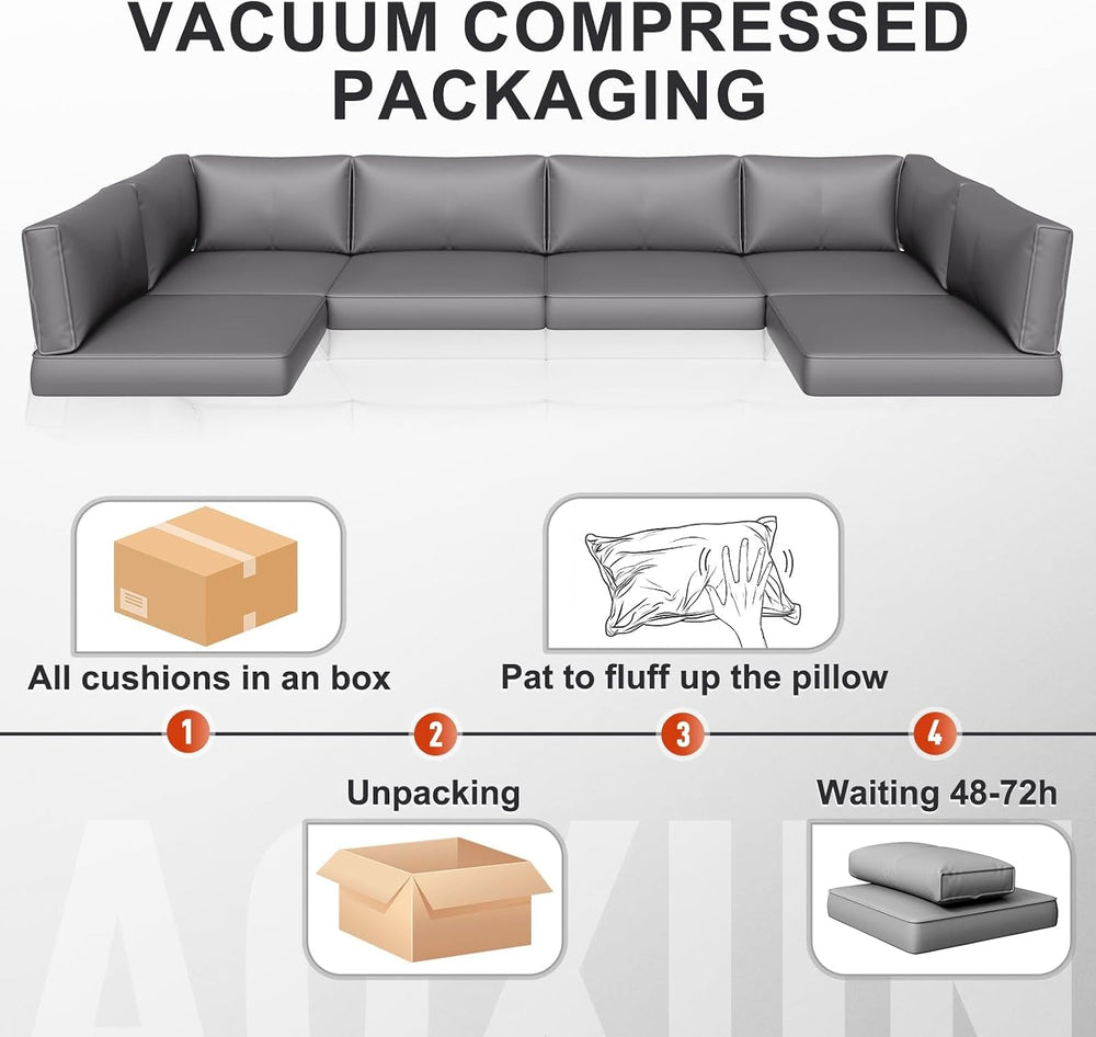 Aoxun Outdoor Replacement Cushions for Patio Furniture, Deep Seat Outdoor Cus...