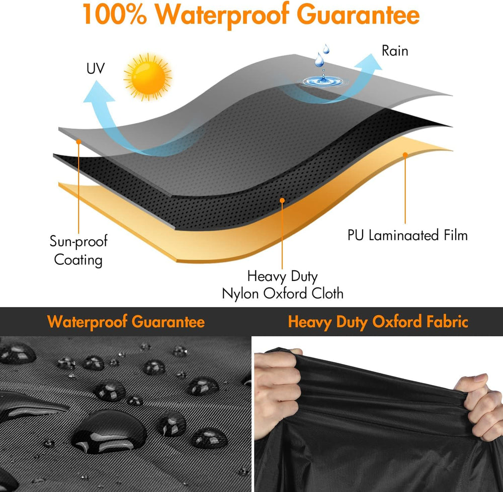 WLEAFJ Patio Swivel Chair Covers Waterproof, Black Outdoor Rocking Chair Cove...