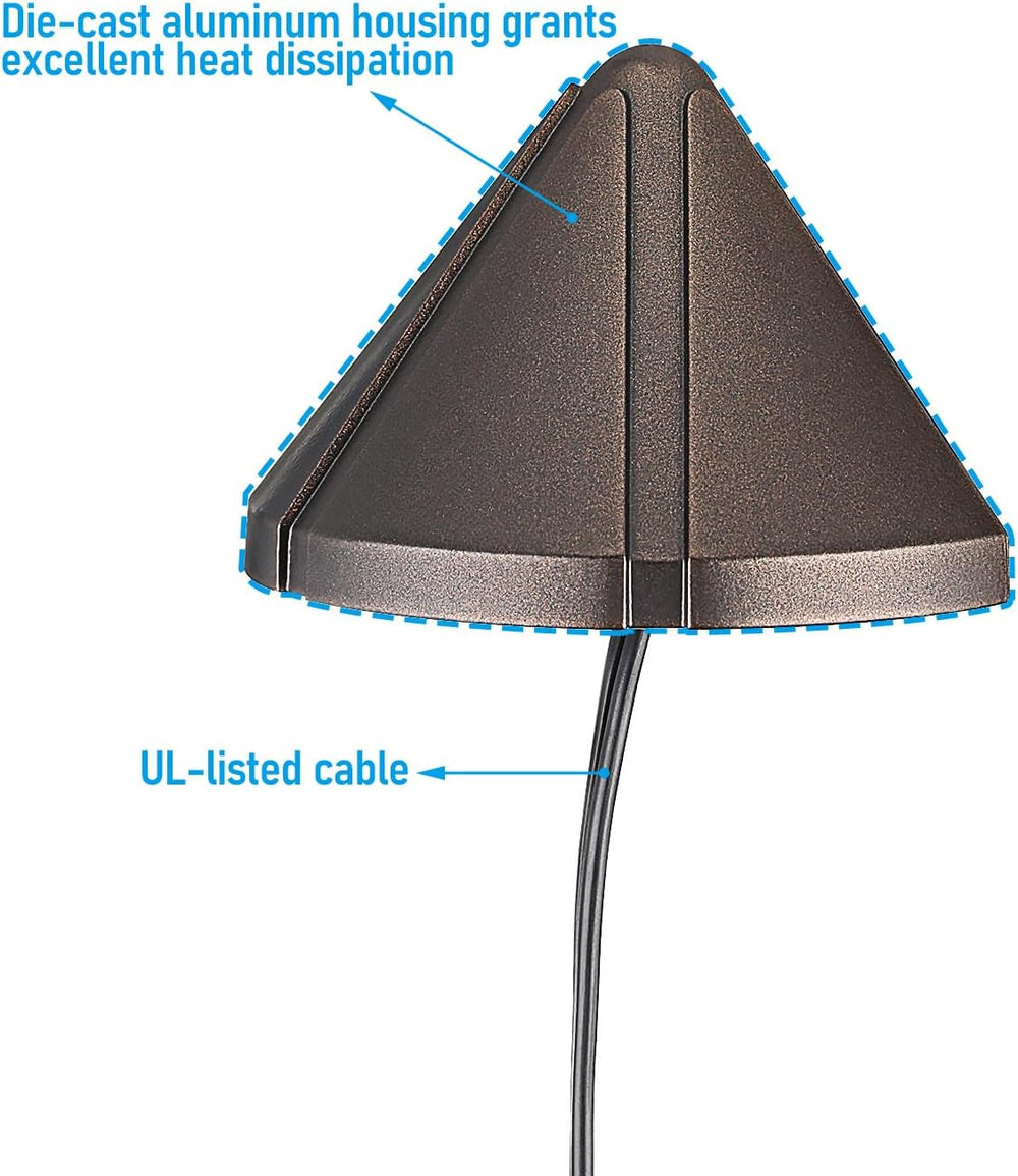 LEONLITE 4-Pack 5CCT Low Voltage LED Deck Light Triangle Oil Rubbed Bronze