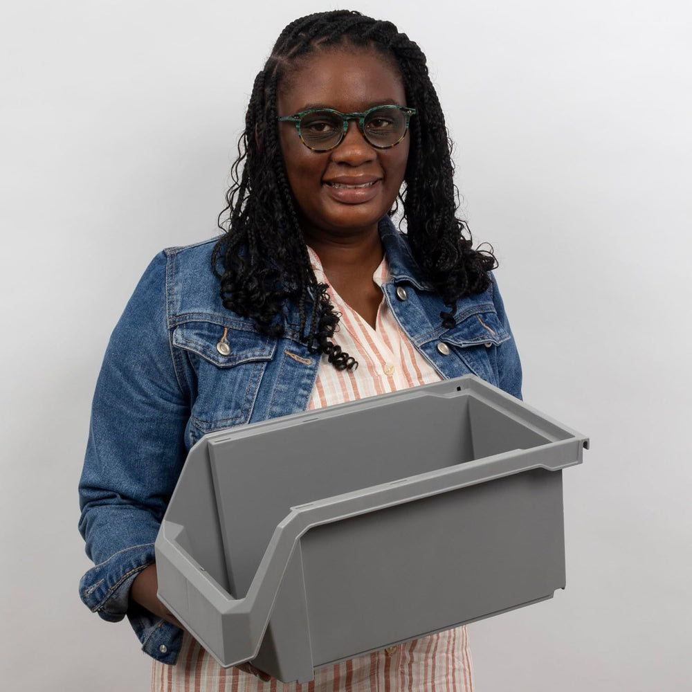 Large Stackable Plastic Storage Bins, 6-Pack, Clear